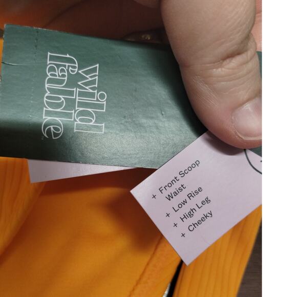Wild Fable NWT Size Juniors 1X (17-18) Orange Low-Rise Cheeky Bikini Bottoms - Picture 7 of 7